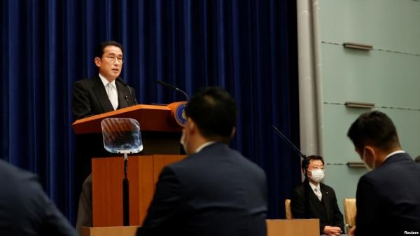 Japanese Prime Minister Fumio Kishida speaks during a news co<em></em>nference at the prime minister's official residence in Tokyo, Aug. 10, 2022. 
